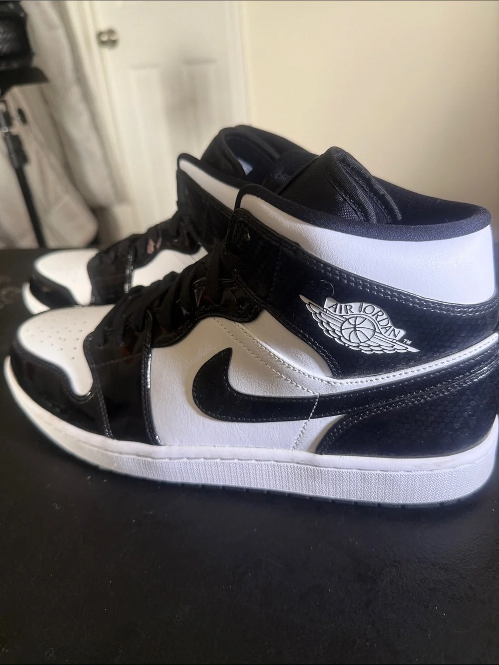 Jordan Black and White High-Top Sneakers